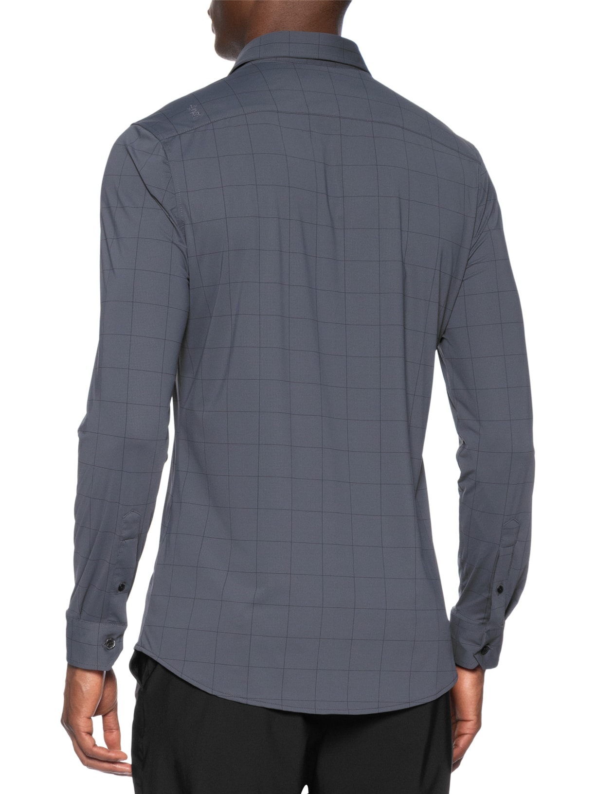 Camisa Masculina Social Slim Fit Power Quadros Cinza Sergio K