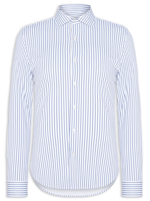 Camisa Masculina Social Slim Fit Tech Dots Respirável - Azul