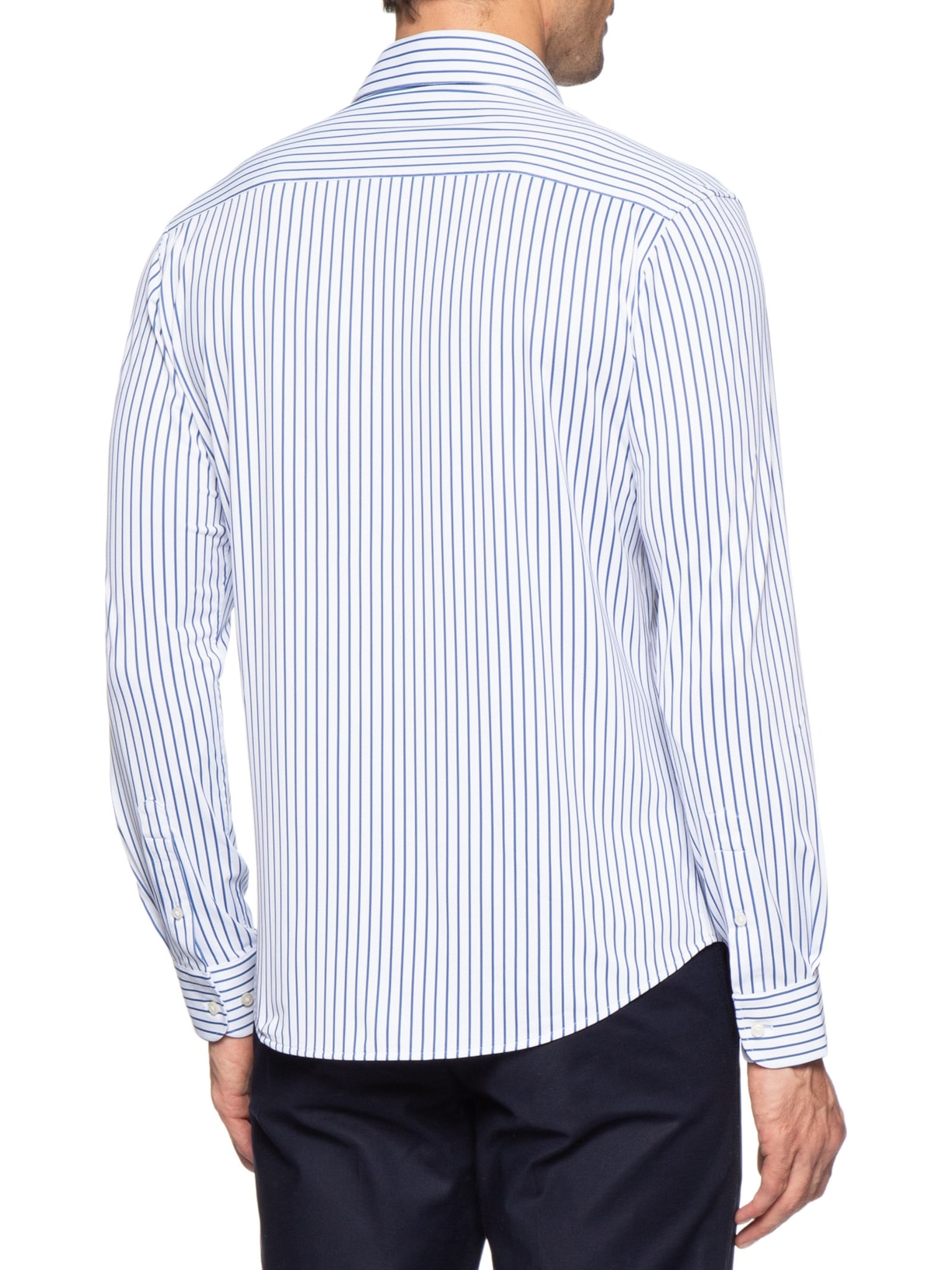 Camisa Masculina Social Slim Fit Tech Dots Respirável Azul '2 Essential
