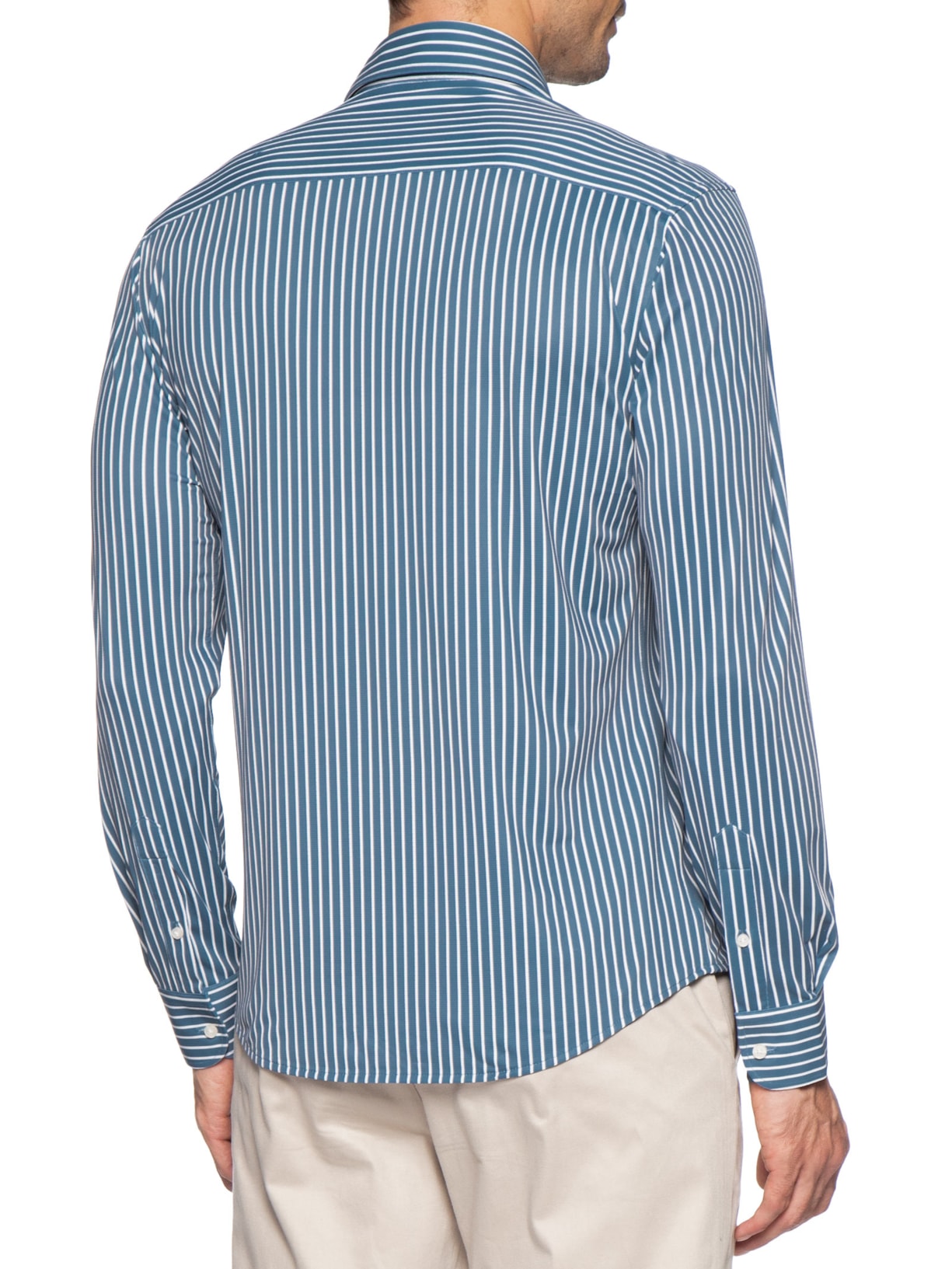 Camisa Masculina Social Slim Fit Tech Dots Respirável Azul '2 Essential