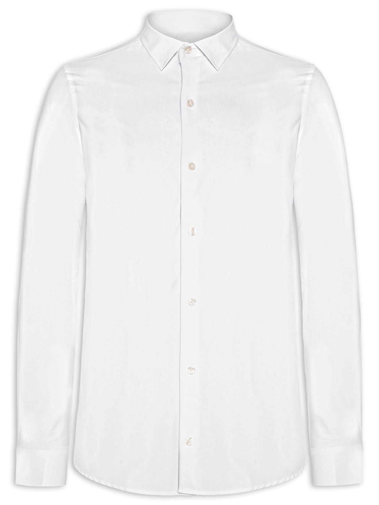 Camisa Masculina Social Slim Fit Tech Dots Respirável - Branco
