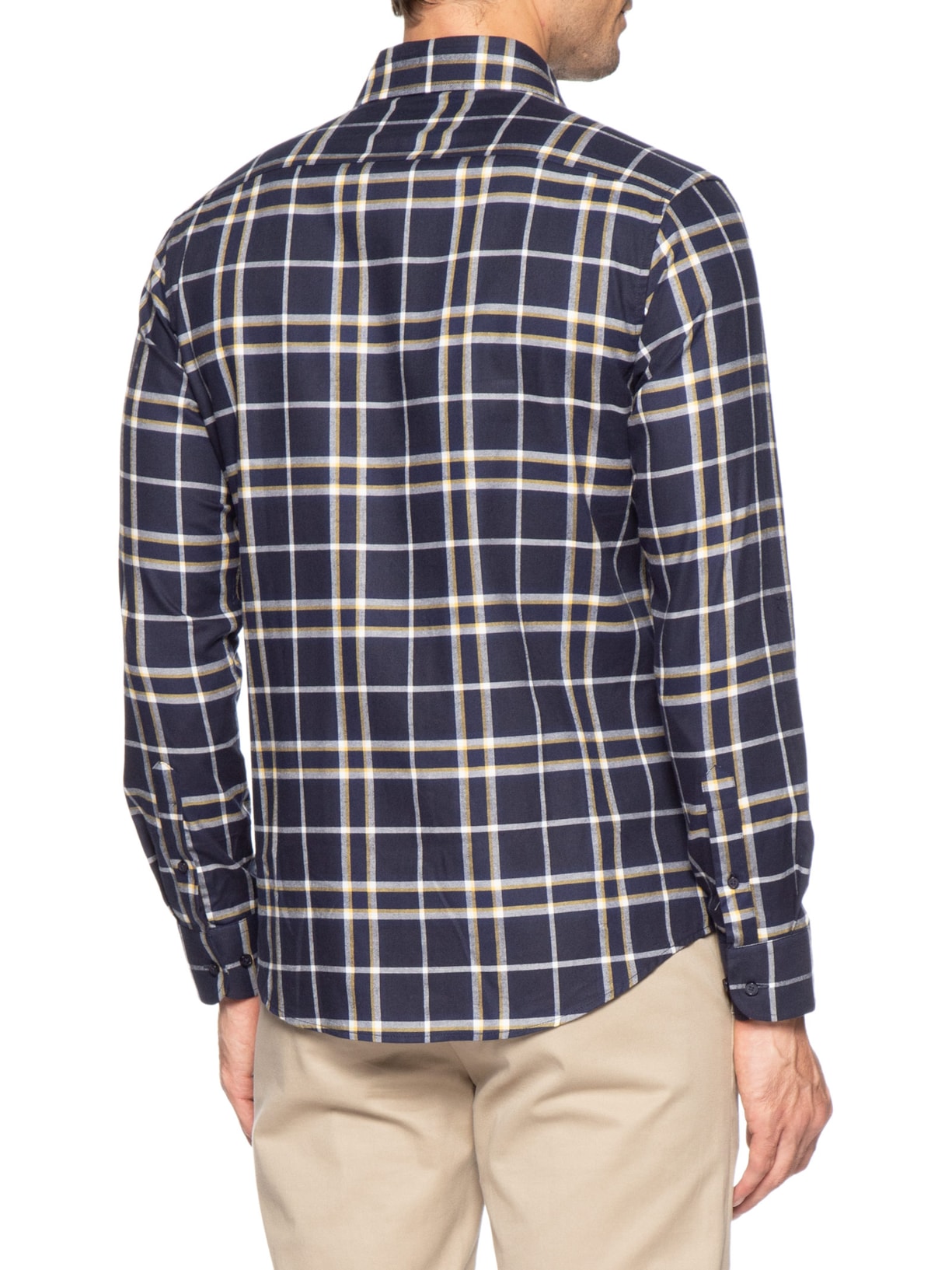 Camisa Masculina Social Slim Fit Xadrez Azul '2 Essential