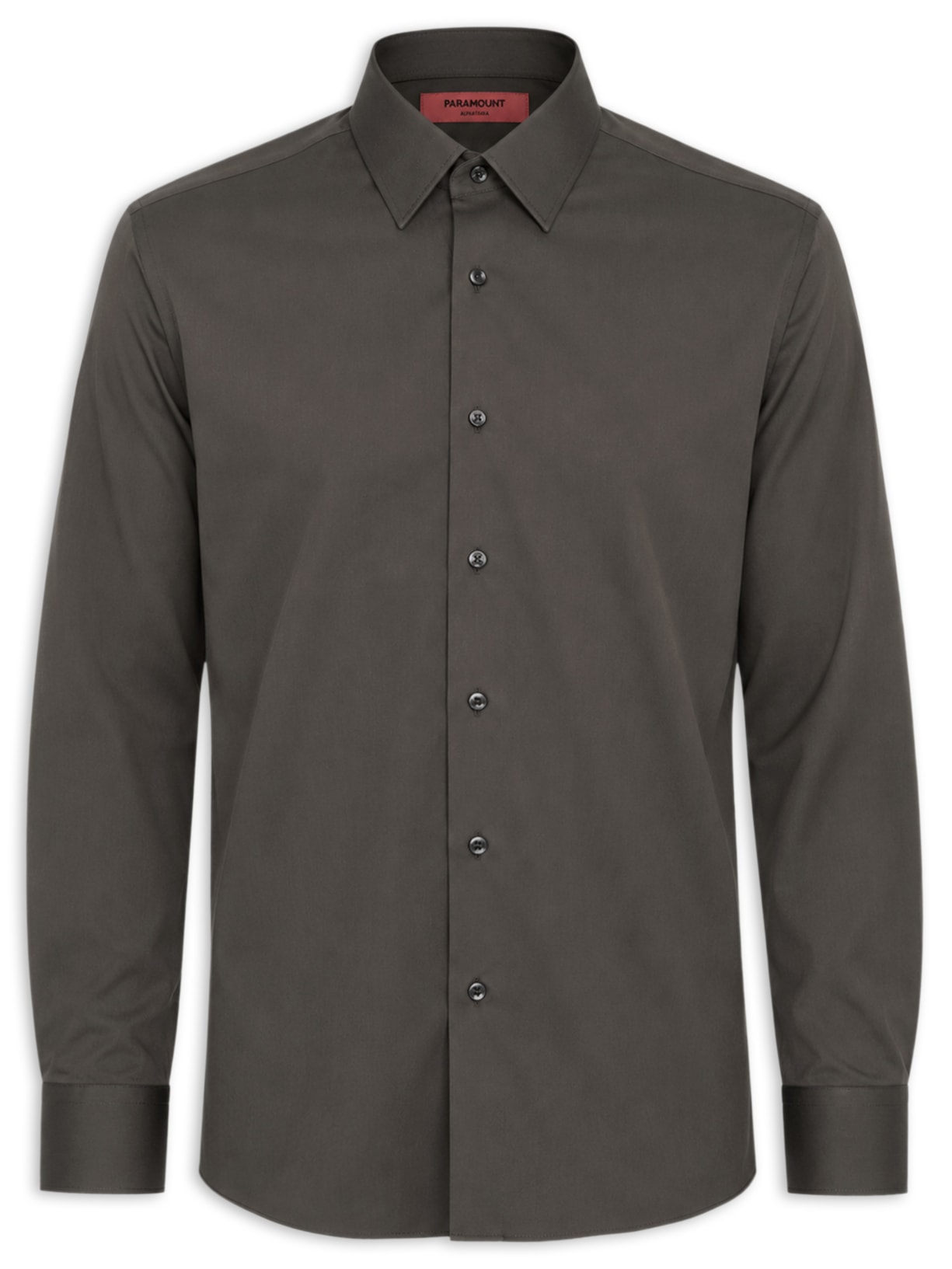 Camisa Masculina Social Soho Algodão Tech Lisa Marrom Paramount Alfaiataria