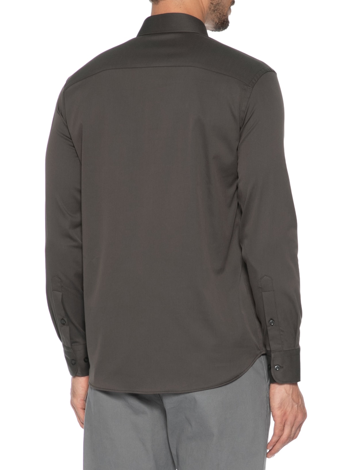 Camisa Masculina Social Soho Algodão Tech Lisa Marrom Paramount Alfaiataria