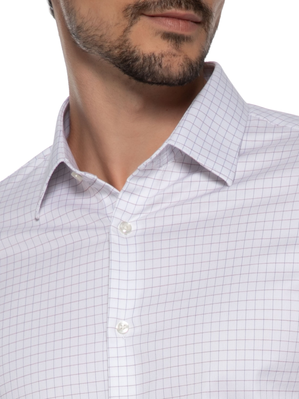 Camisa Masculina Social Soho Algodão Tech Wine Branco Paramount Alfaiataria