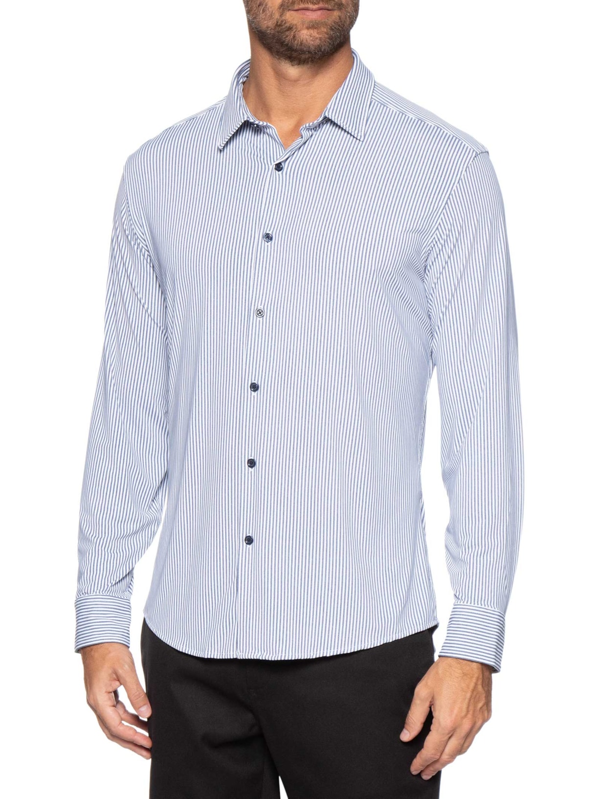 Camisa Masculina Social Tech Azul '2 Essential
