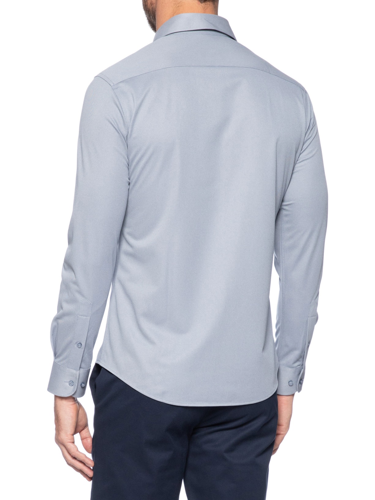 Camisa Masculina Social Tecnologica Manga Longa Azul '2 Essential