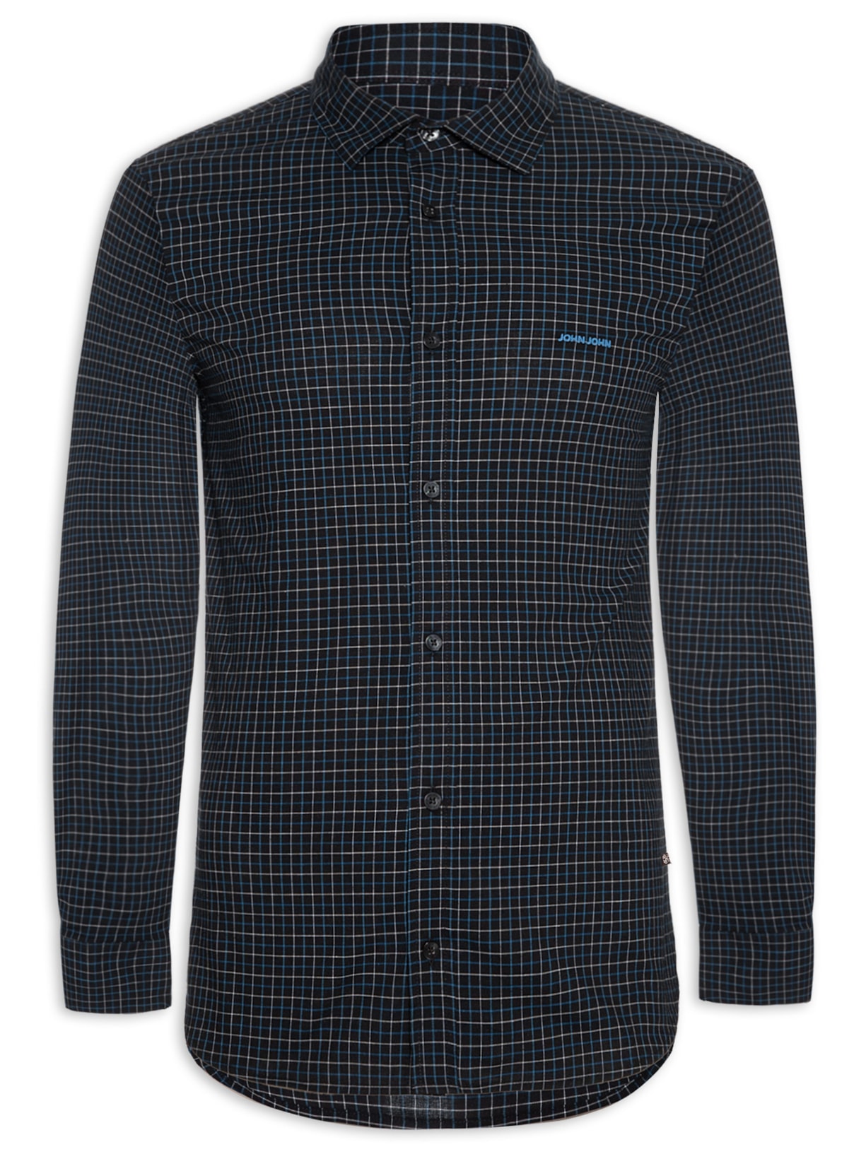 Camisa Masculina Squared Black Preto John John