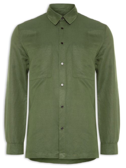 Camisa Masculina State Manga Longa - Verde