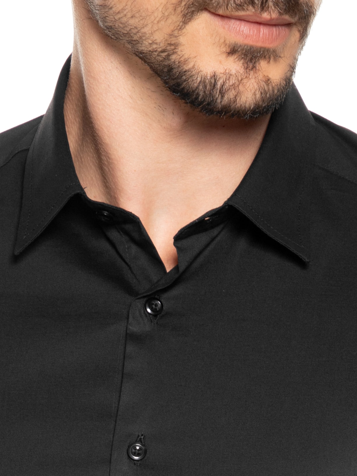 Camisa Masculina Stretch Fio 60 Preto Pineapple