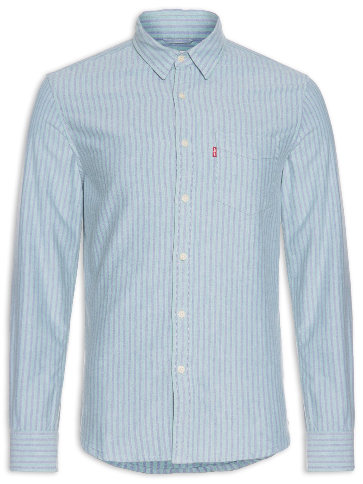 Camisa Masculina Sunset Pocket Standard - Azul