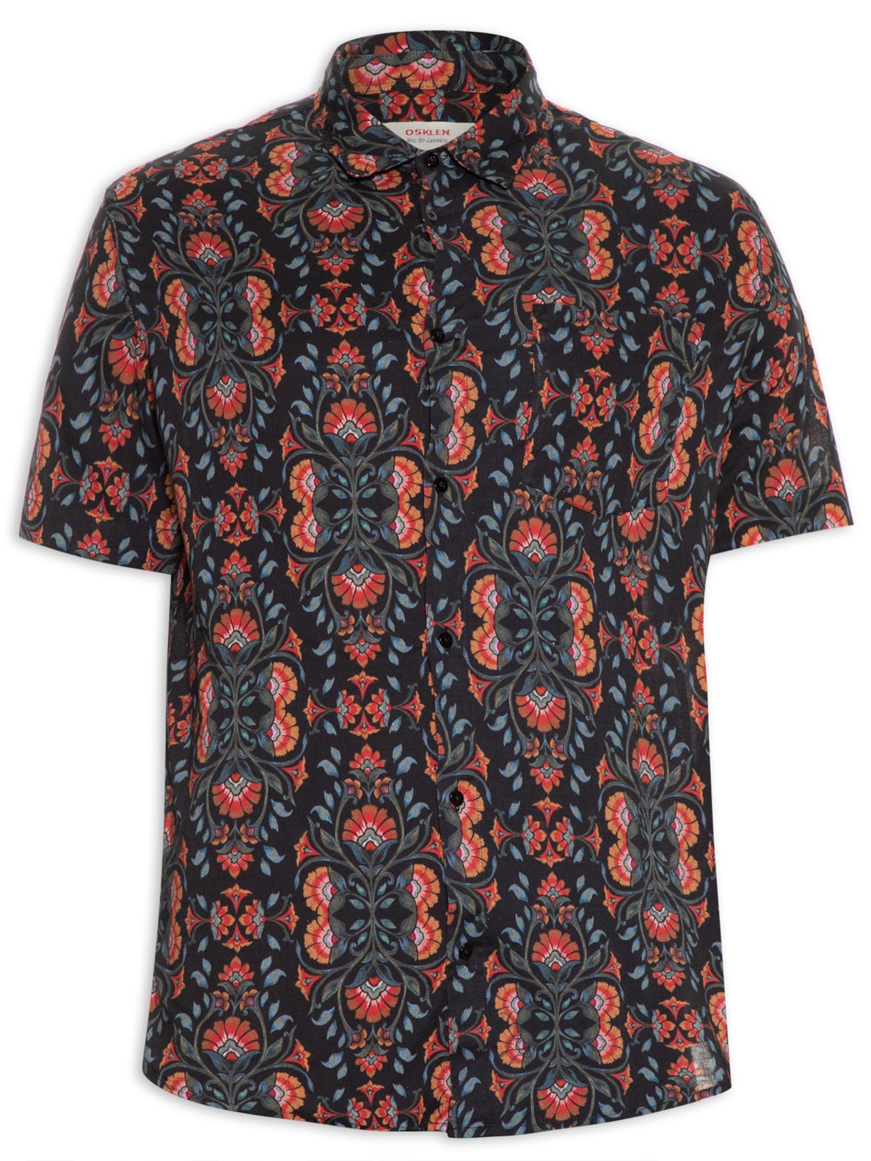 Camisa Masculina Taj Manga Curta - Preto