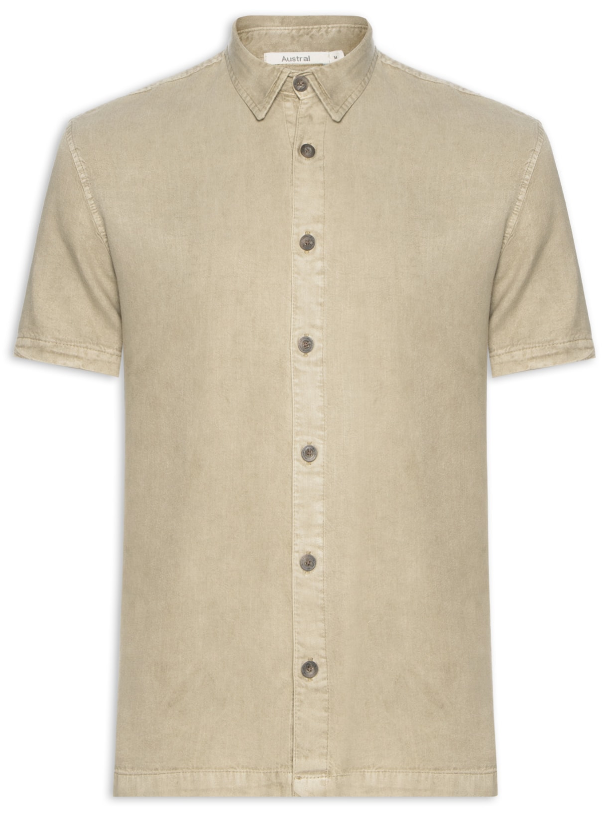 Camisa Masculina Tarifa Manga Curta - Bege