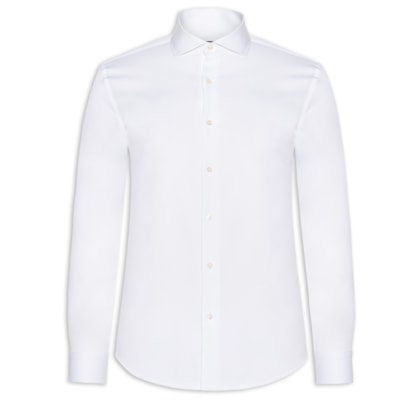 Camisa Masculina Tech Fibra De Bambu Slim Fit - Branco