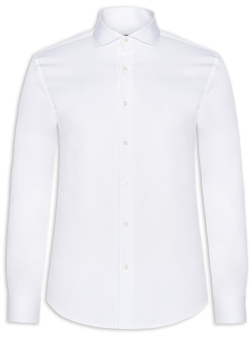 Camisa Masculina Tech Fibra De Bambu Slim Fit - Branco