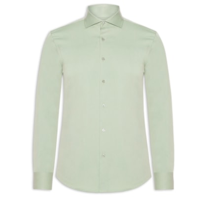 Camisa Masculina Tech Fibra De Bambu Slim Fit - Verde