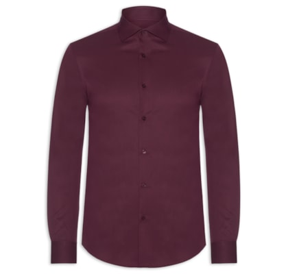 Camisa Masculina Tech Fibra De Bambu Slim Fit - Vermelho