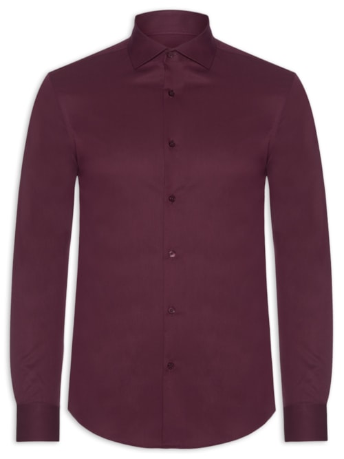 Camisa Masculina Tech Fibra De Bambu Slim Fit - Vermelho