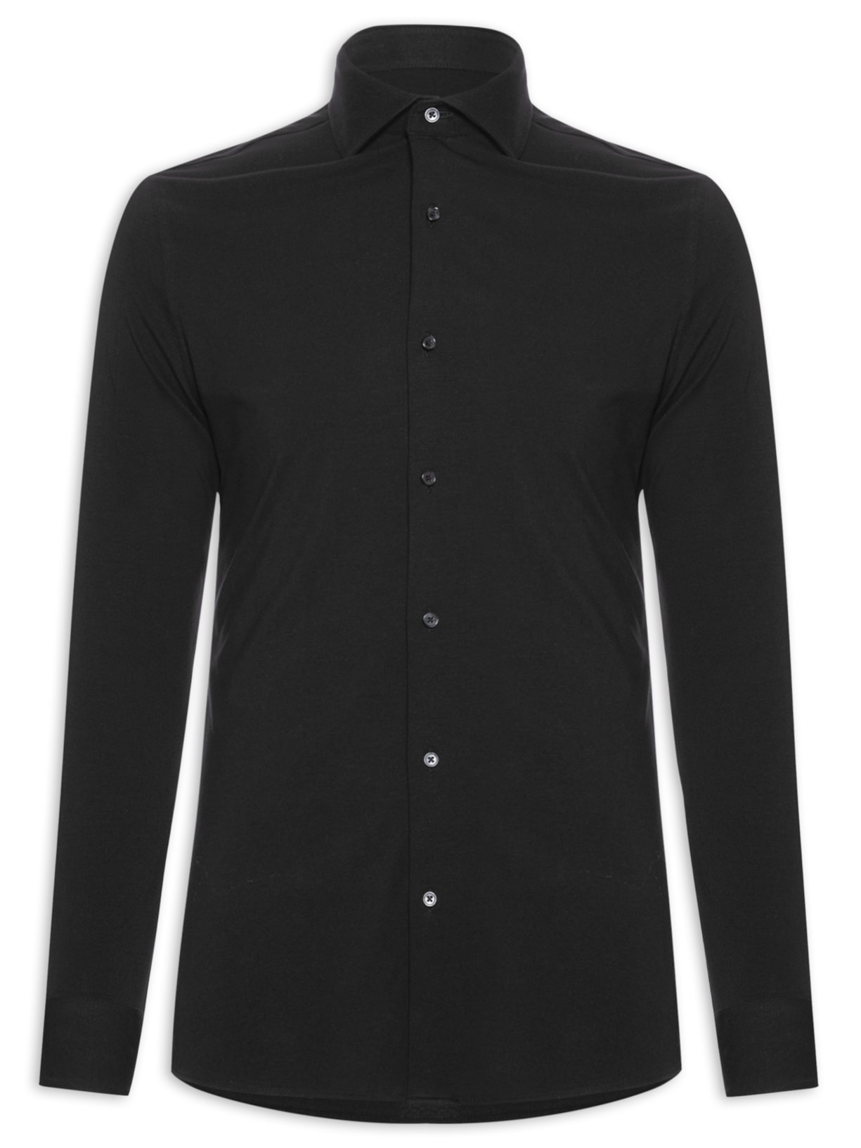 Camisa Masculina Tech Respirável Toque Macio Manga Longa - Preto