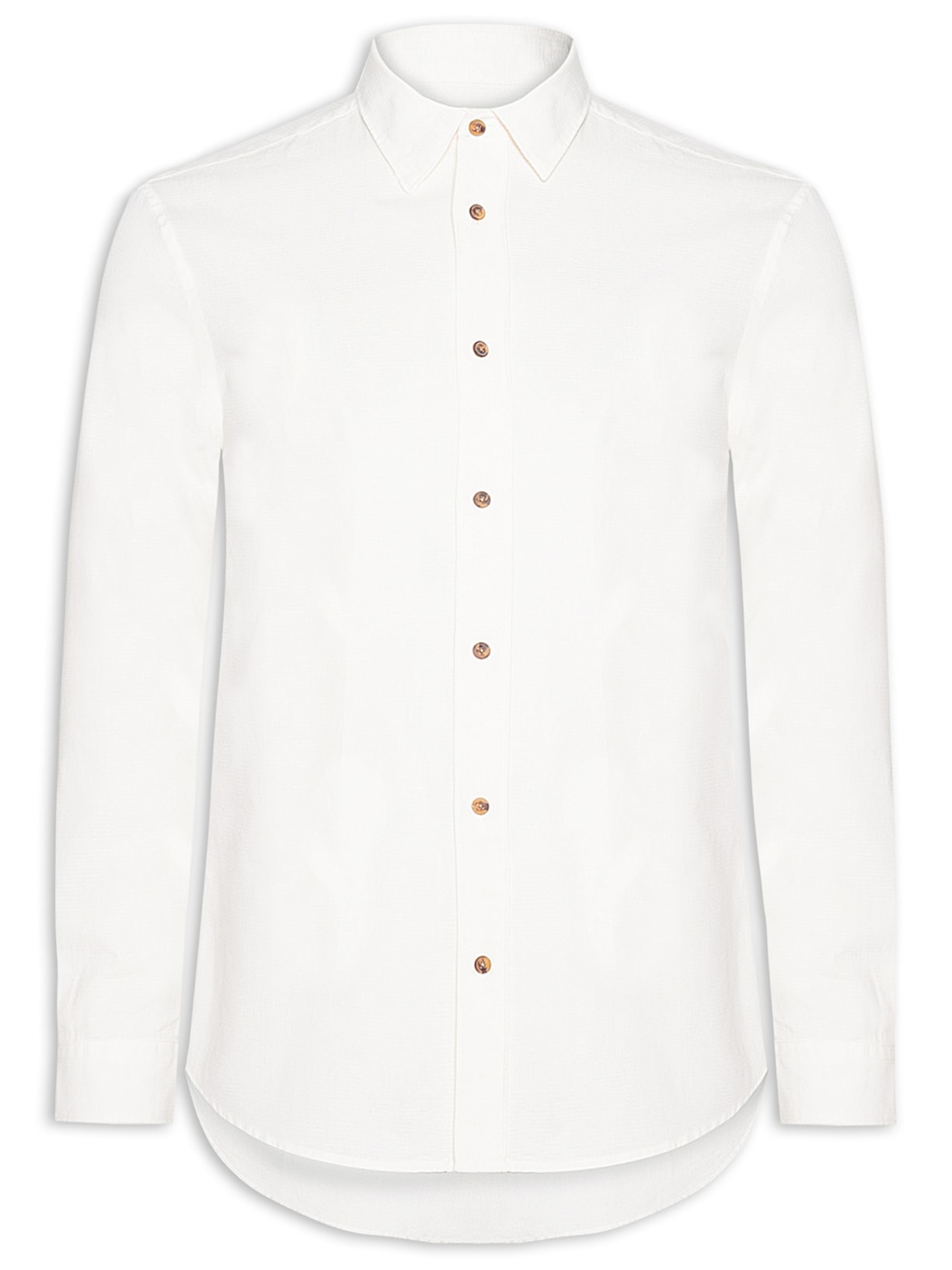 Camisa Masculina Textura Quadriculada Mini - Branco