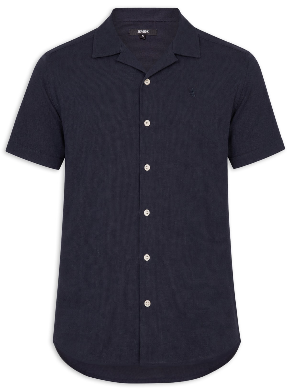 Camisa Masculina Texture Azul Sergio K