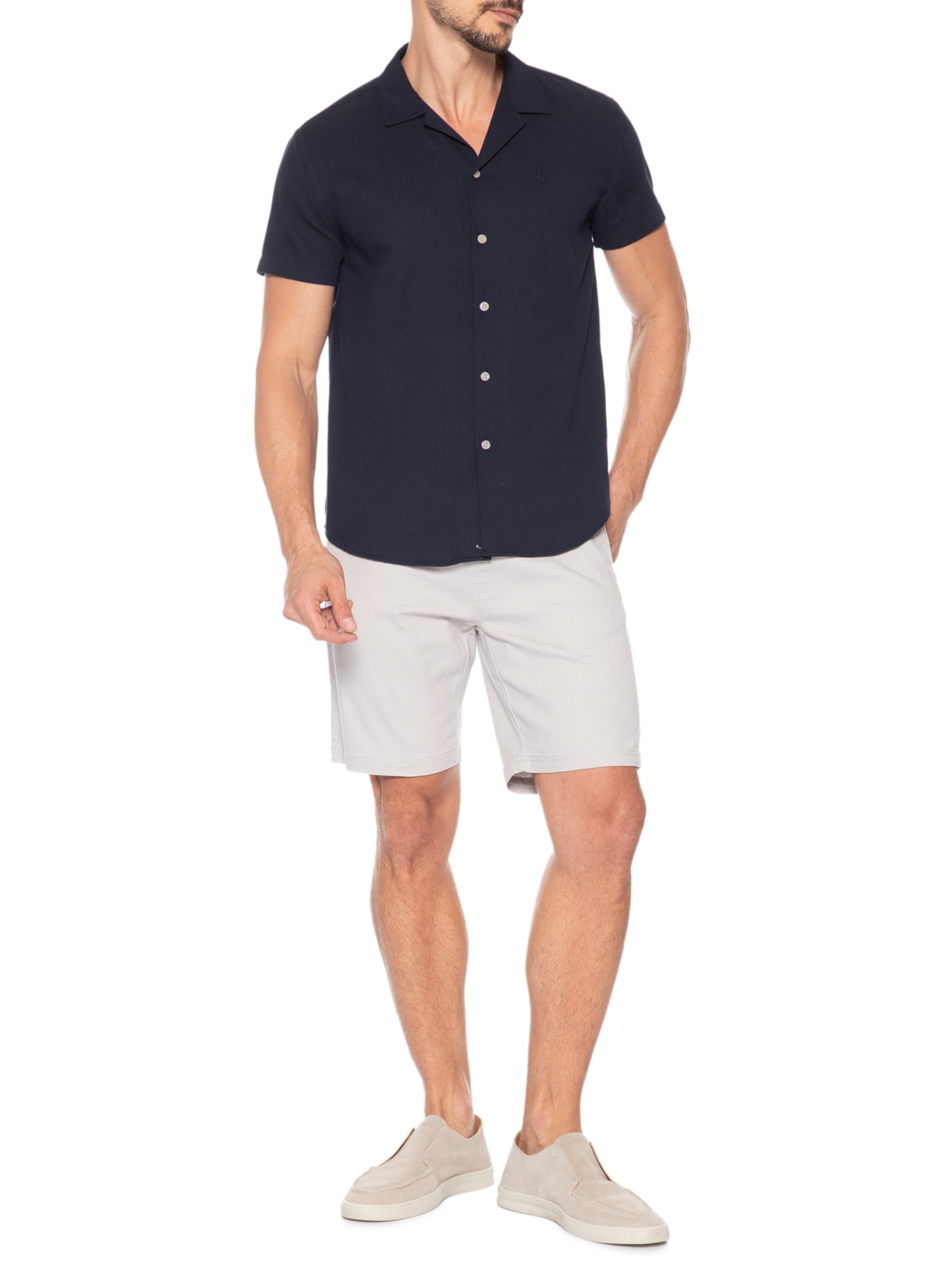 Camisa Masculina Texture Azul Sergio K