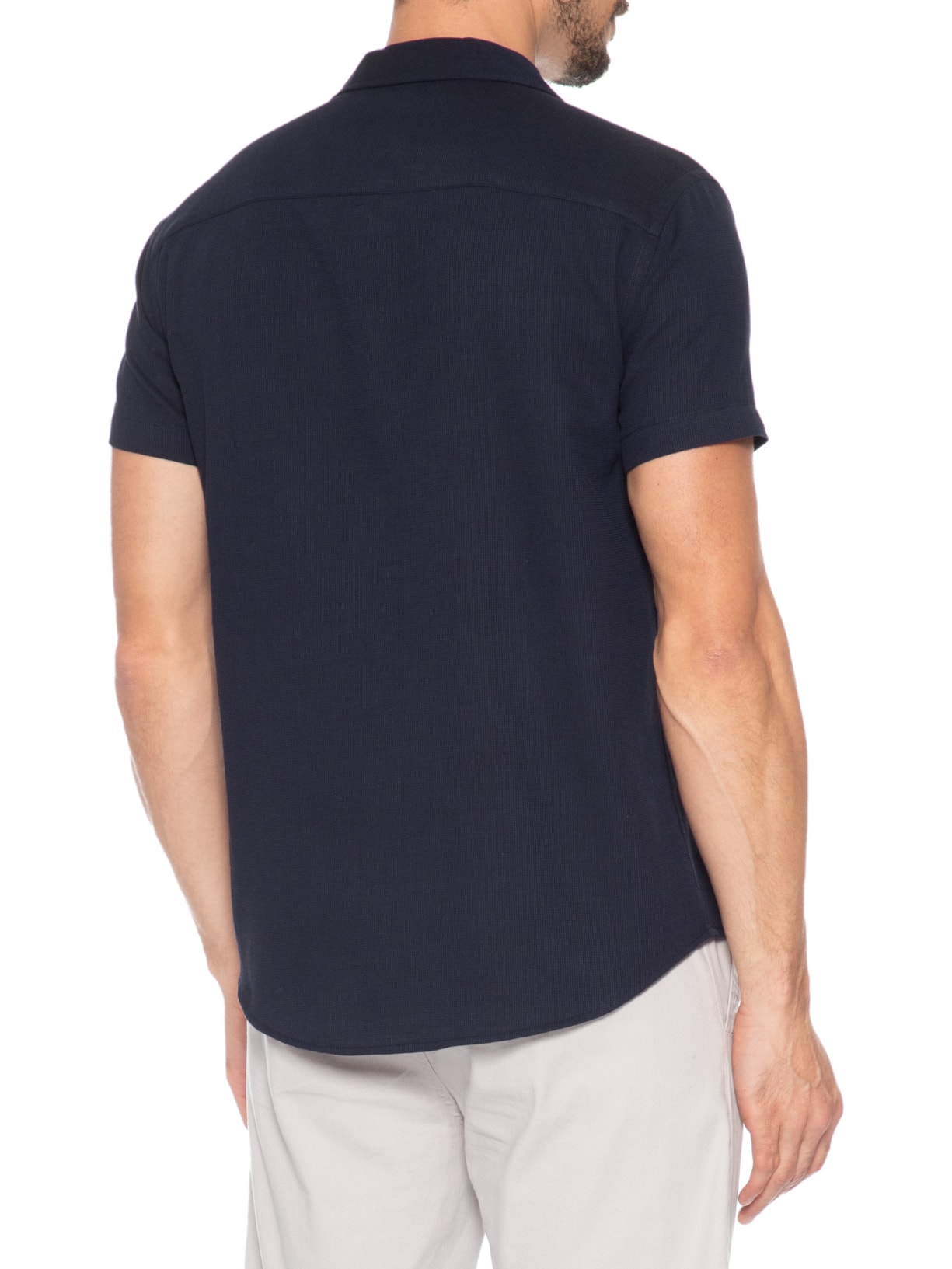 Camisa Masculina Texture Azul Sergio K