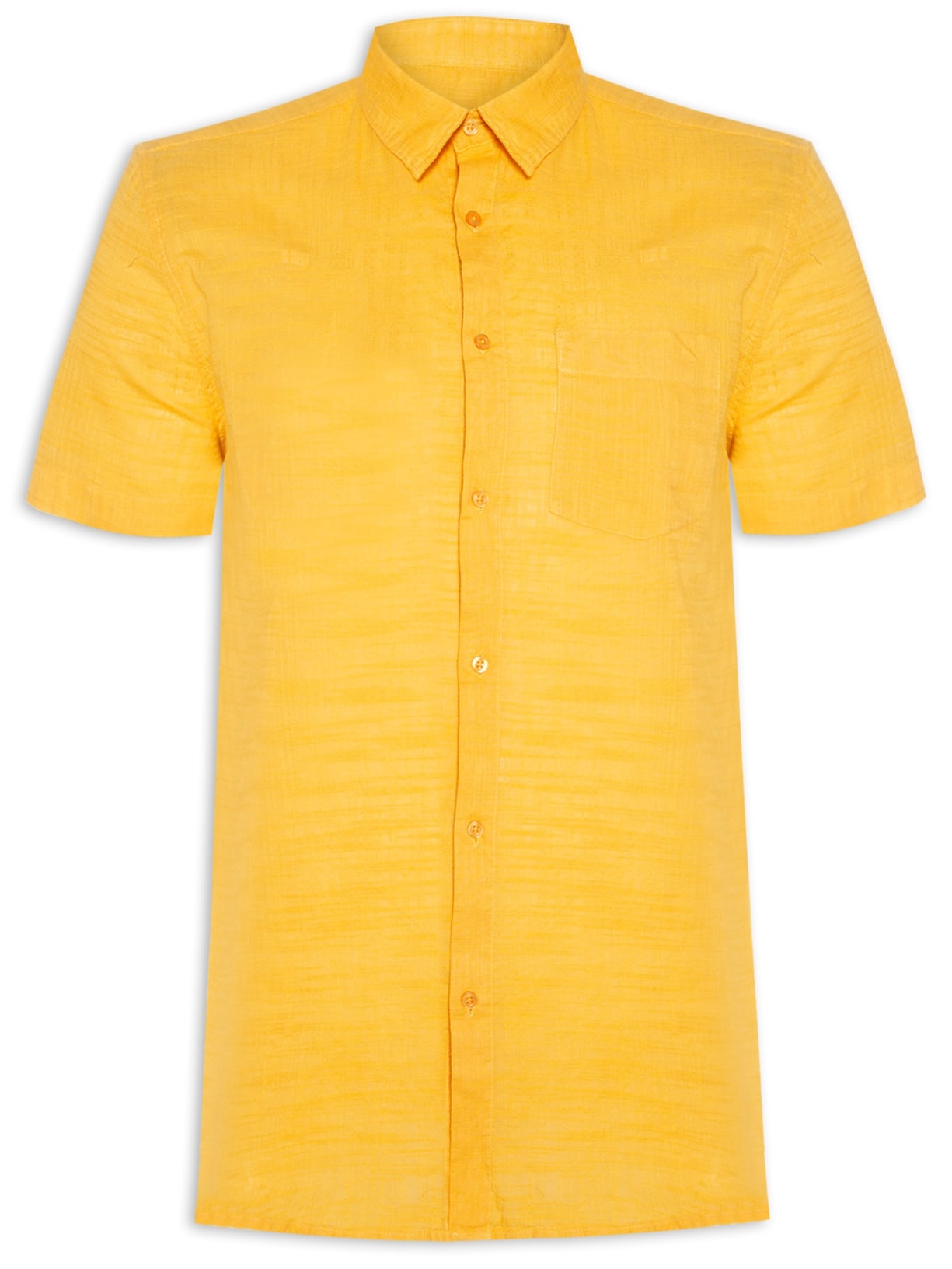 Camisa Masculina Texture Color Manga Curta - Amarelo