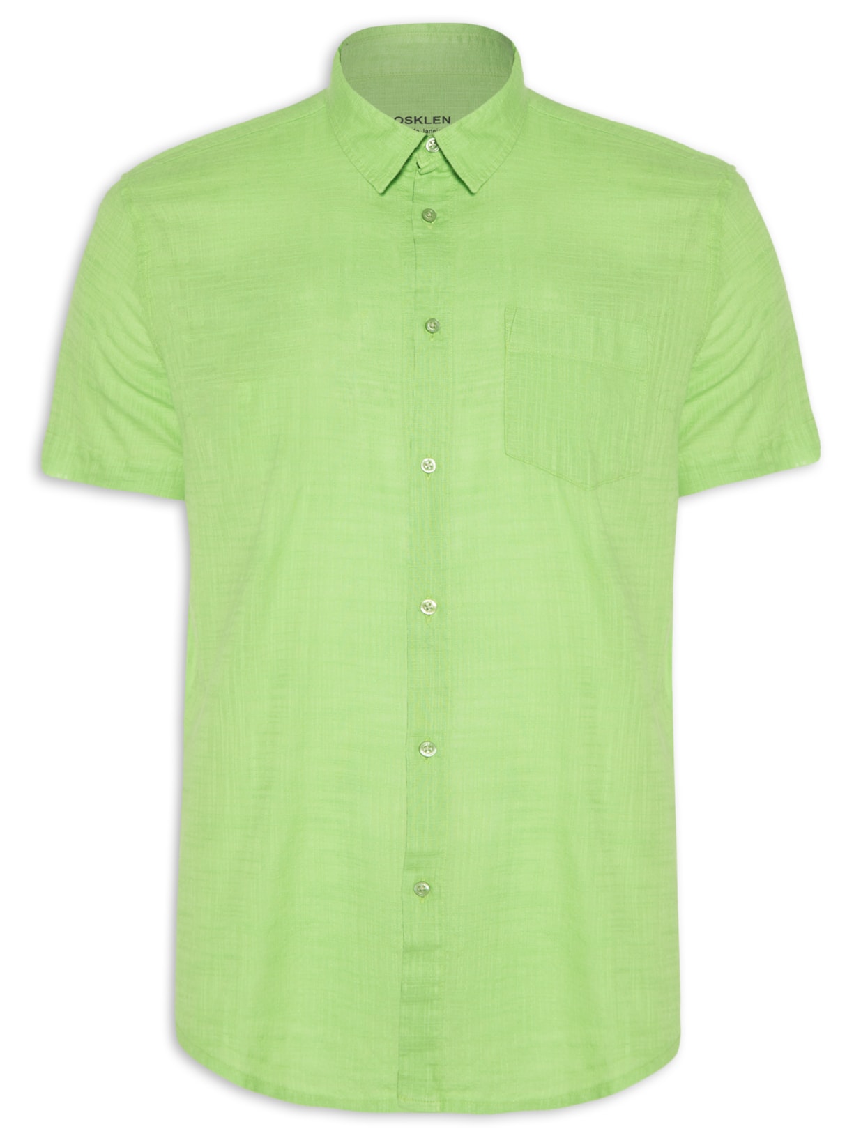 Camisa Masculina Texture Color Manga Curta - Verde
