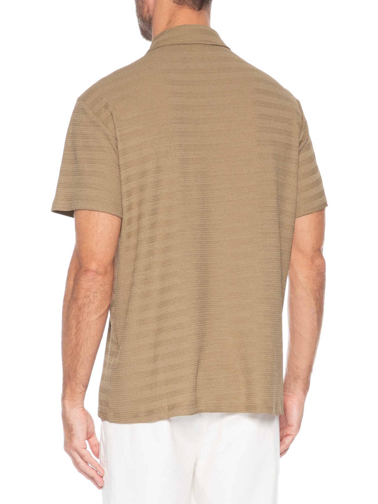 Camisa Masculina Texturizada Marrom Basiq Men