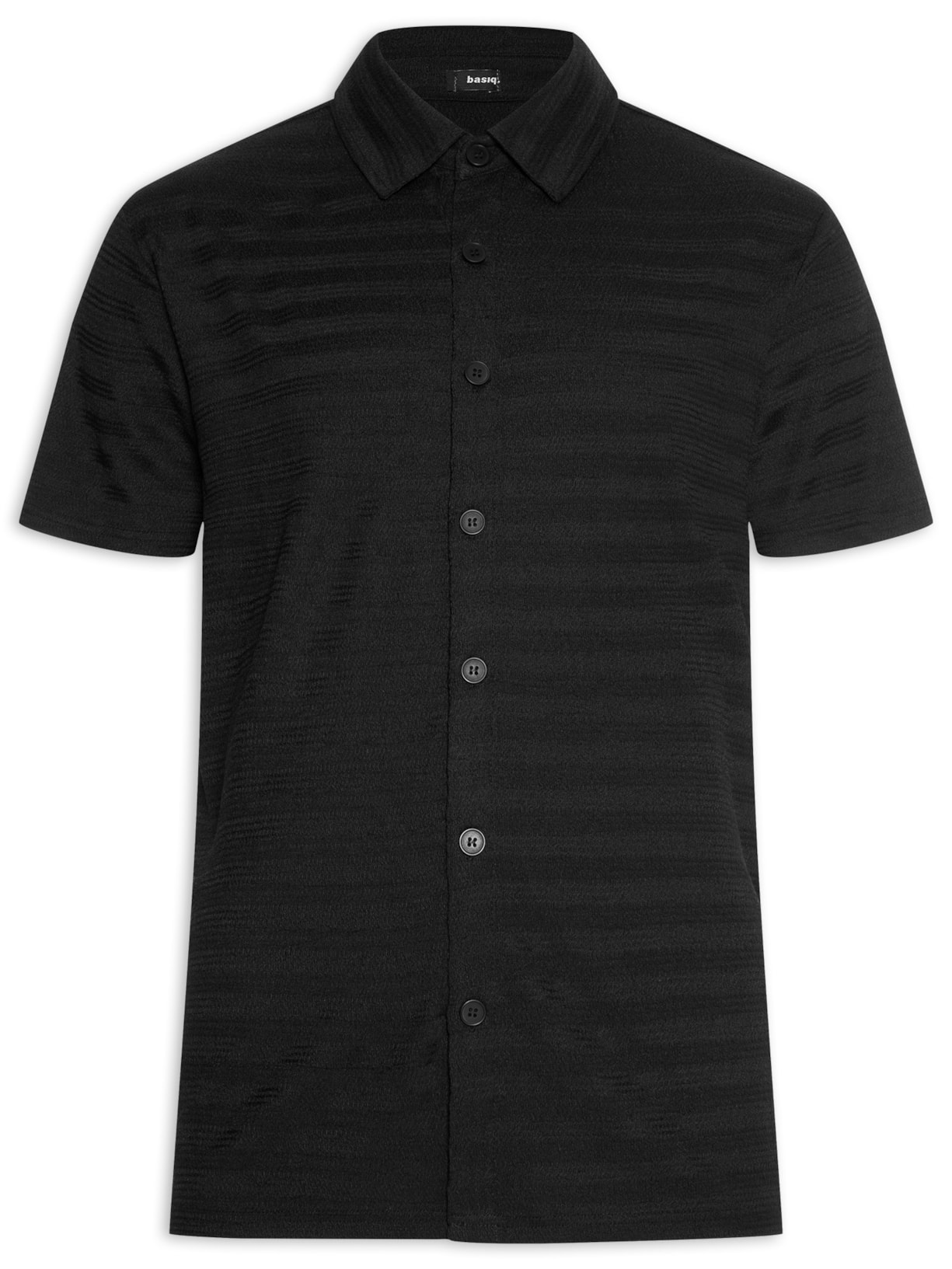 Camisa Masculina Texturizada Preto Basiq Men