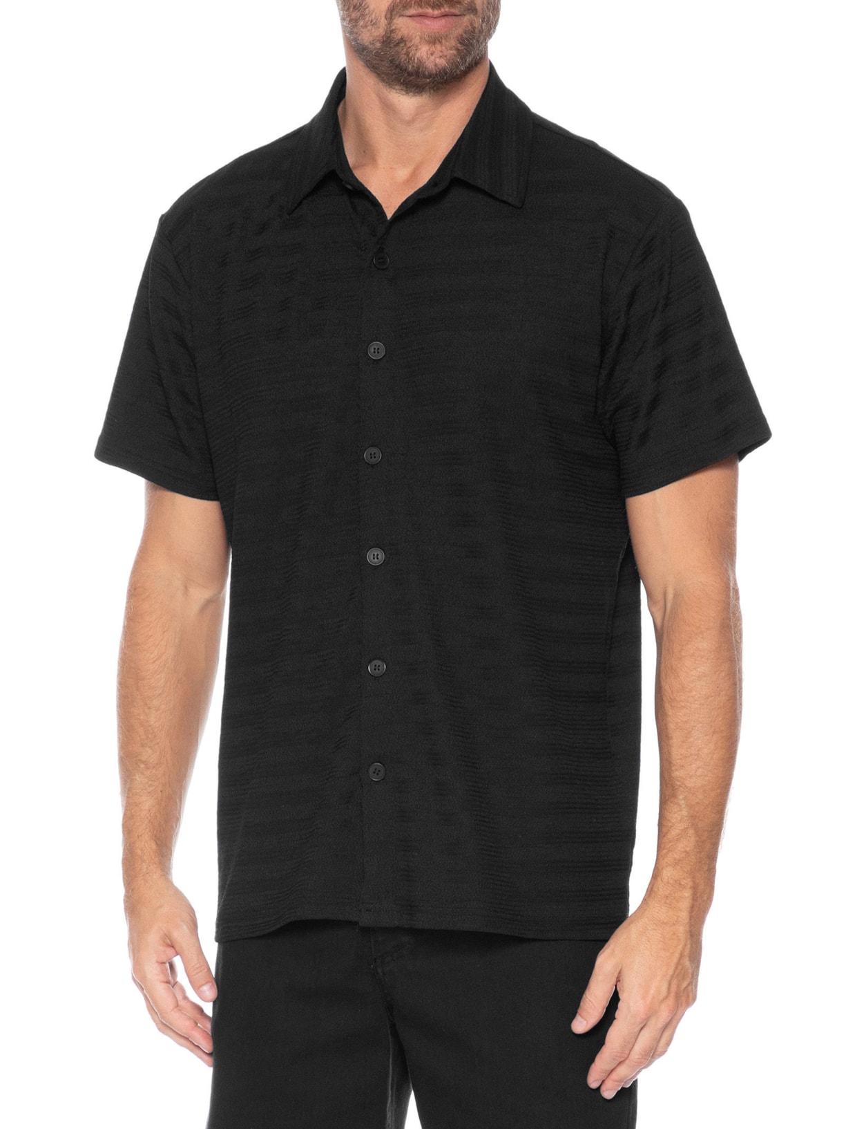 Camisa Masculina Texturizada Preto Basiq Men