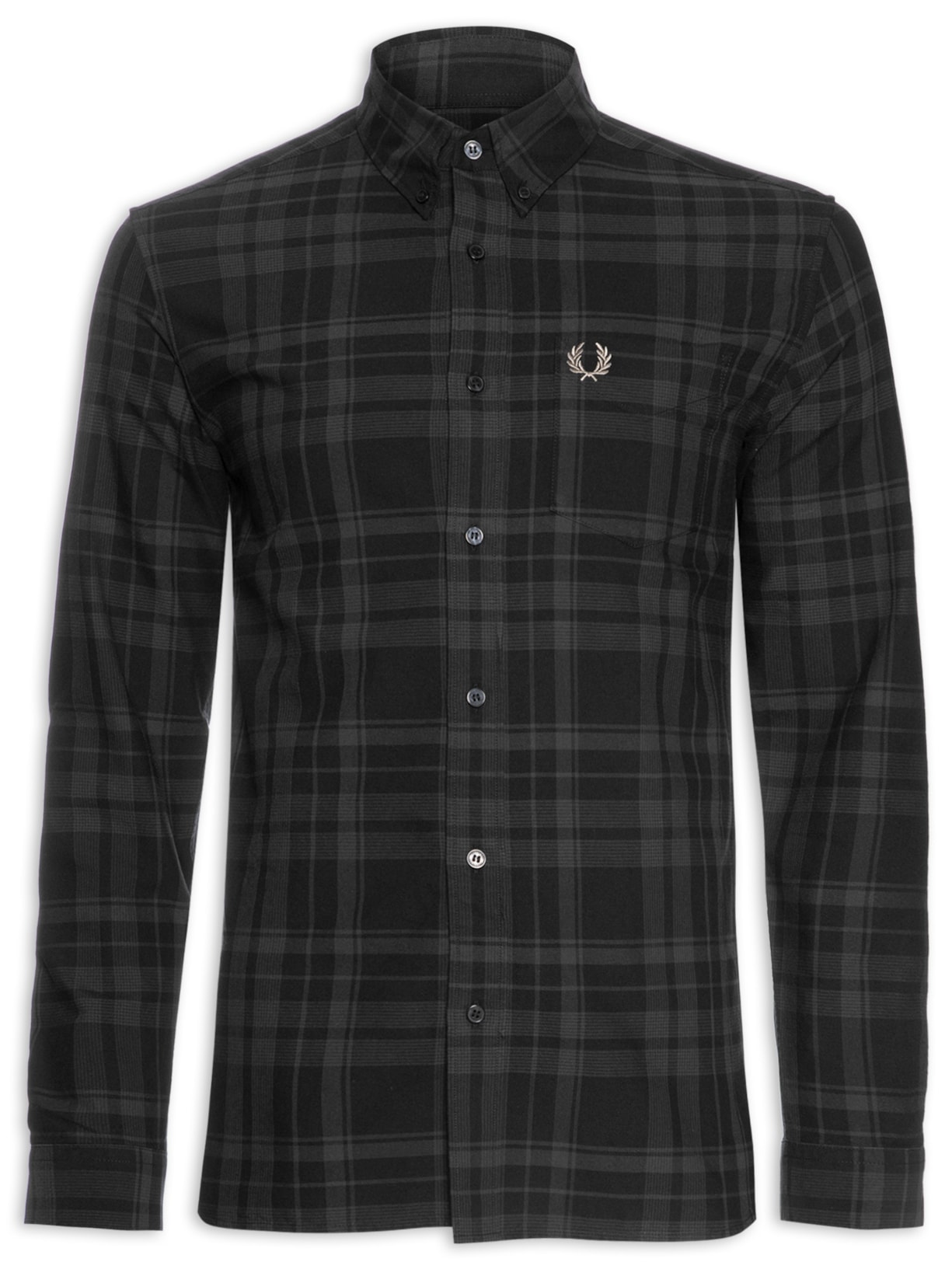 Camisa Masculina Tonal Tartan - Preto