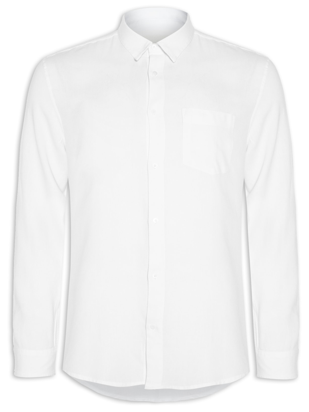Camisa Masculina Touch Yoke Manga Longa - Branco
