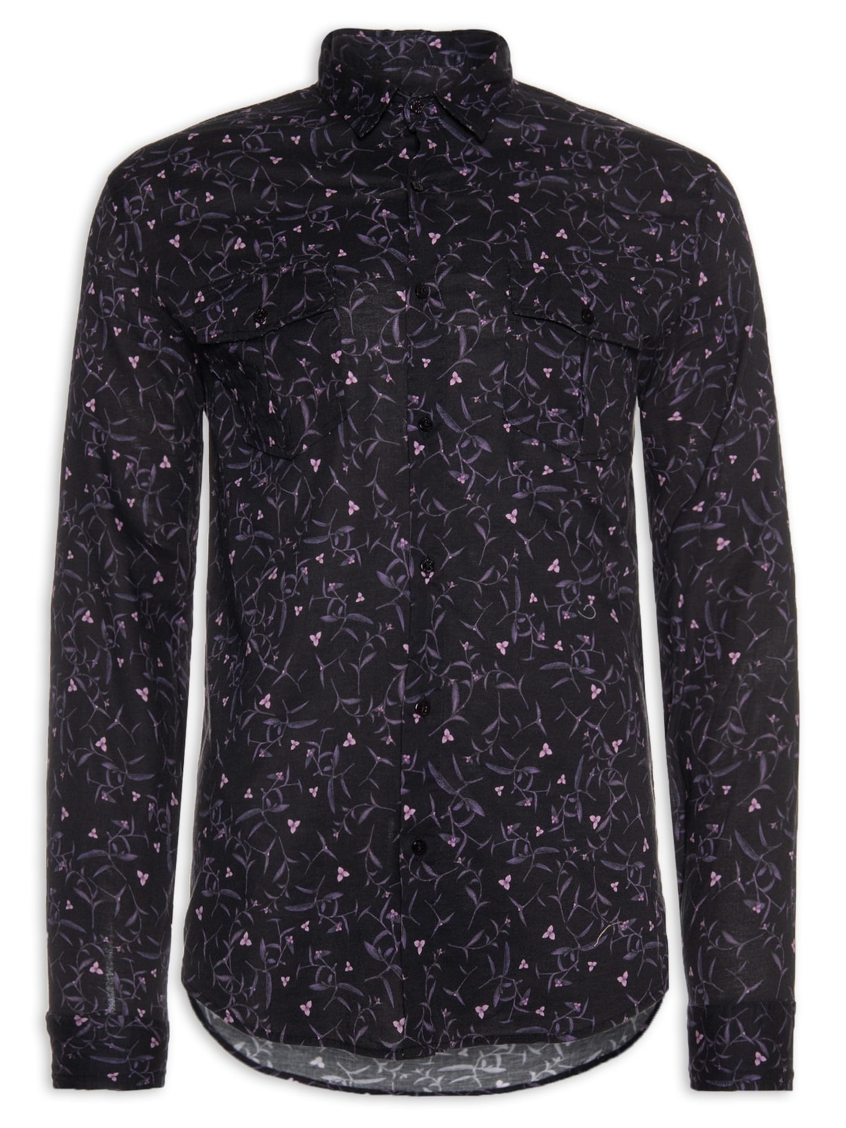 Camisa Masculina Trapoeraba Manga Longa - Preto