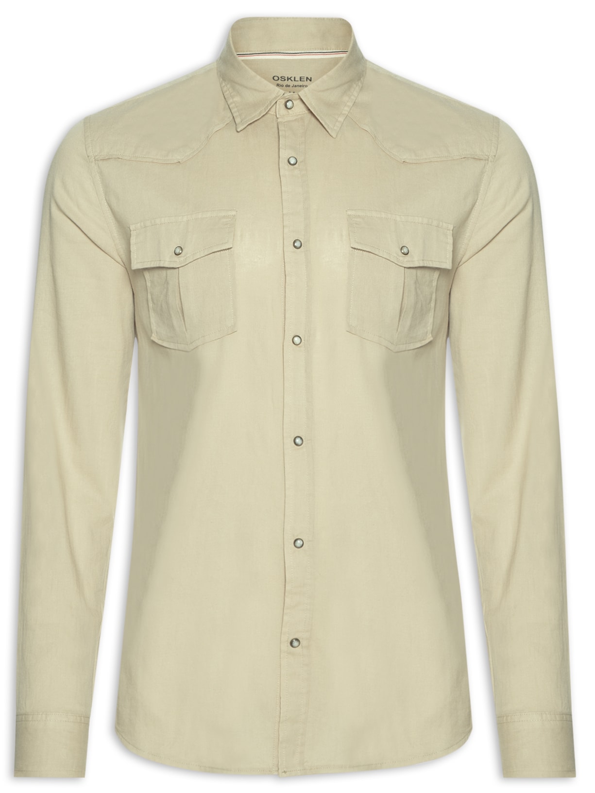 Camisa Masculina Travel Shirt Manga Longa - Bege