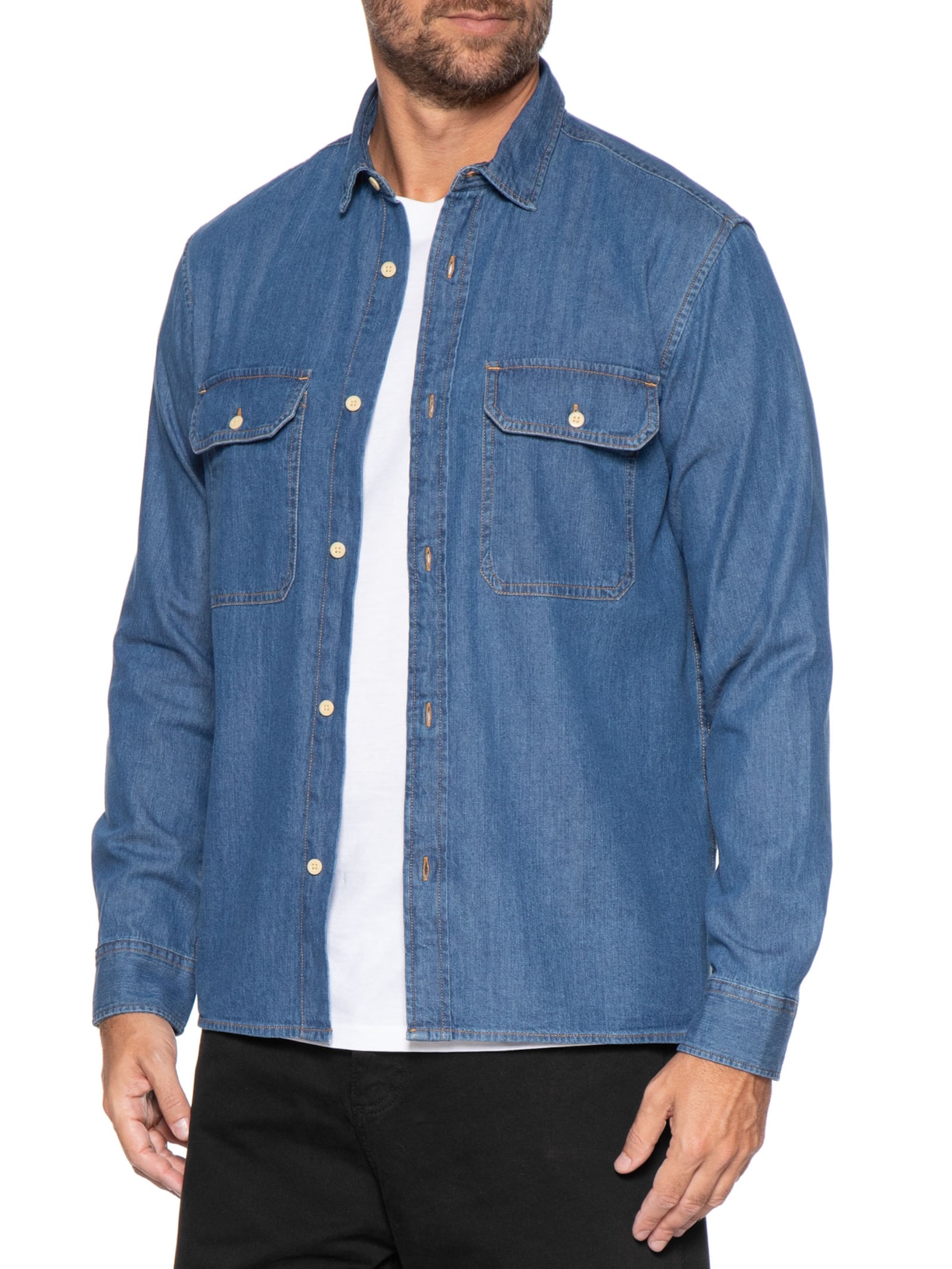Camisa Masculina Travis Jeans Azul Jack & Jones