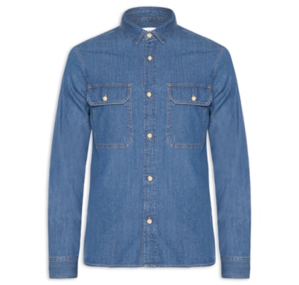 Camisa Masculina Travis Jeans - Azul
