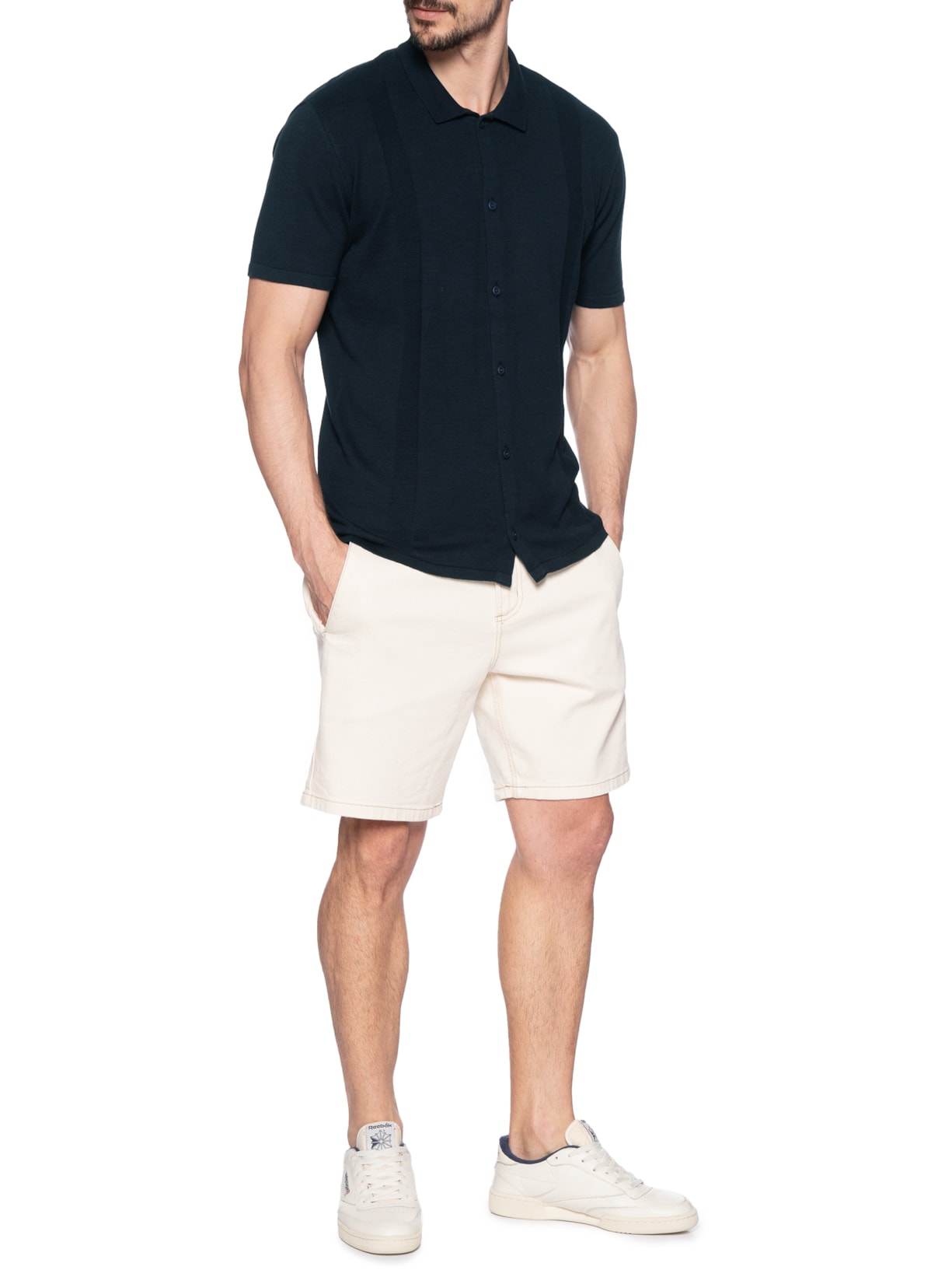 Camisa Masculina Tricô Stripes Azul Calvin Klein - White Label