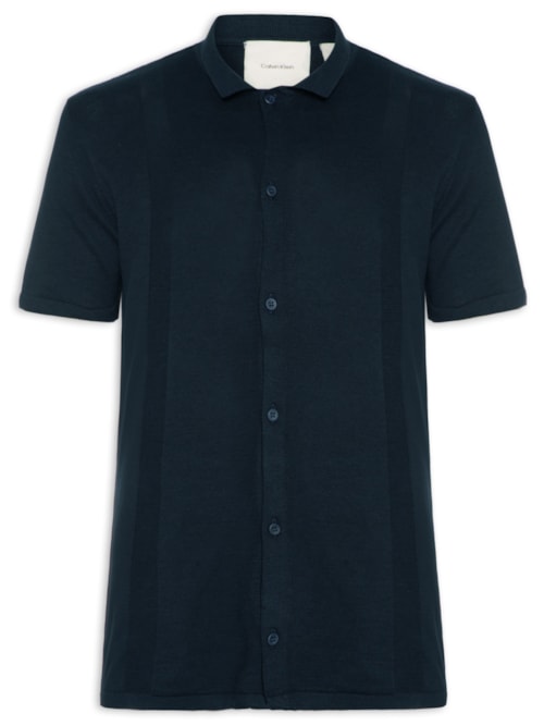 Camisa Masculina Tricô Stripes - Azul