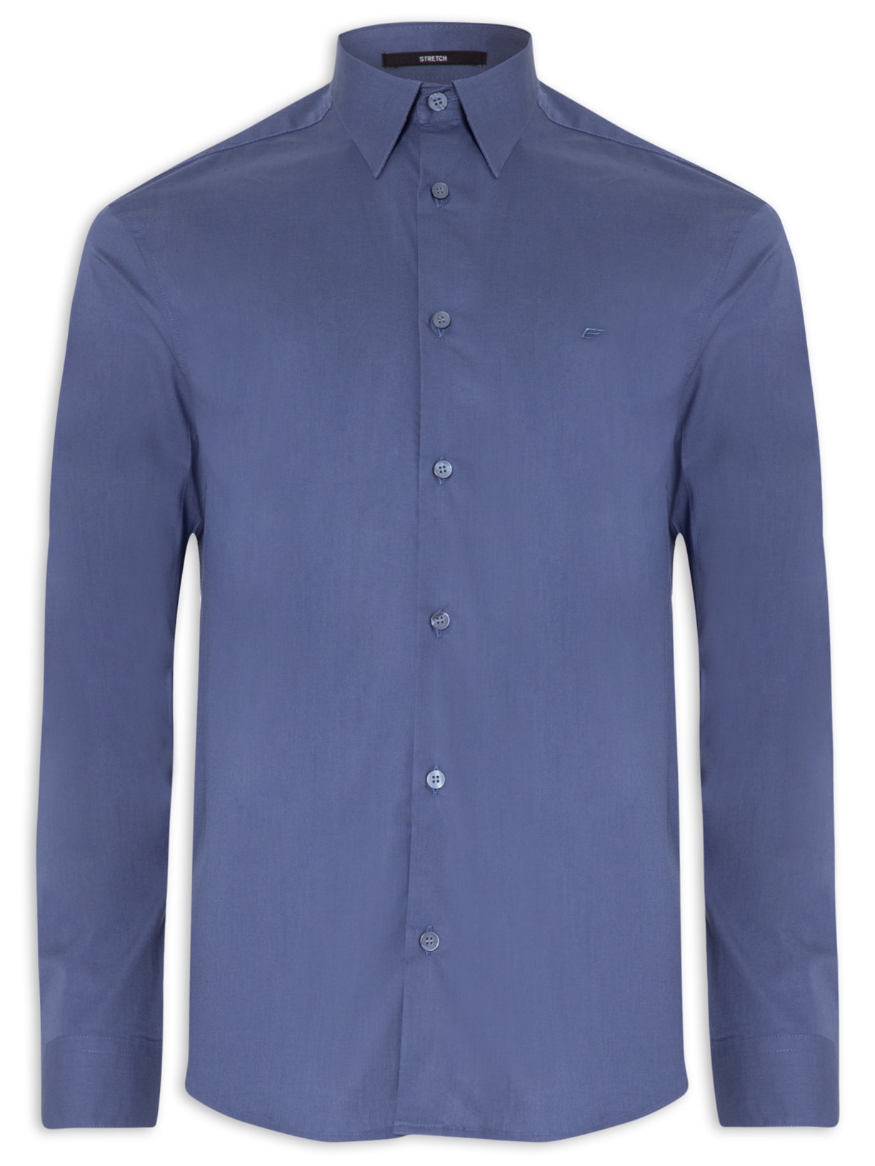 Camisa Masculina Tricoline Ly Slim Irish Ml - Azul