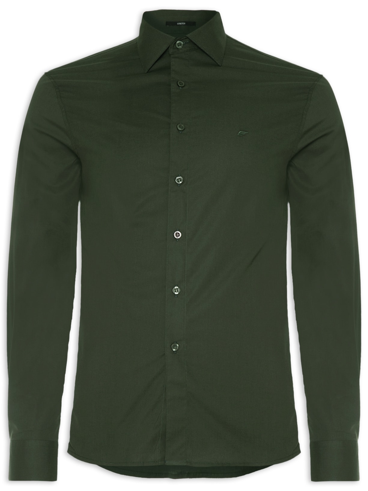 Camisa Masculina Tricoline Ly Slim Italian - Verde