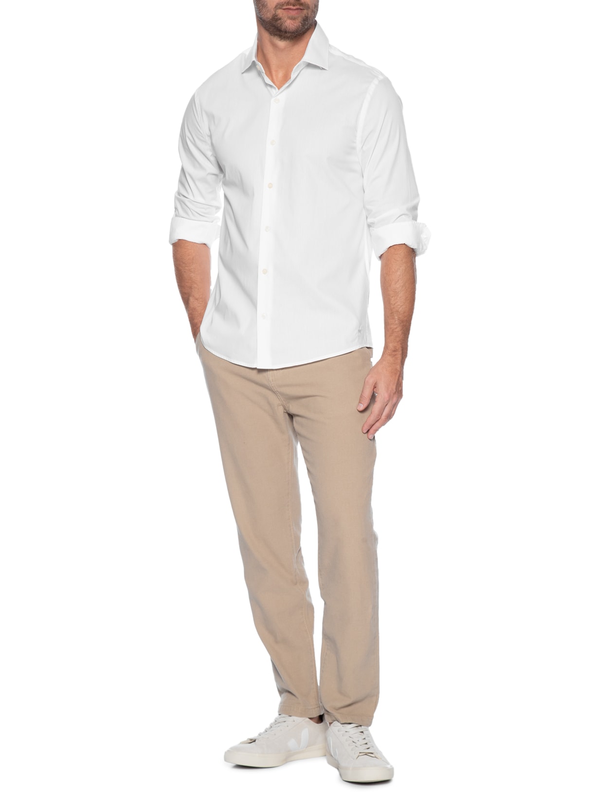 Camisa Masculina Tricoline Poliamida Branco Zapalla