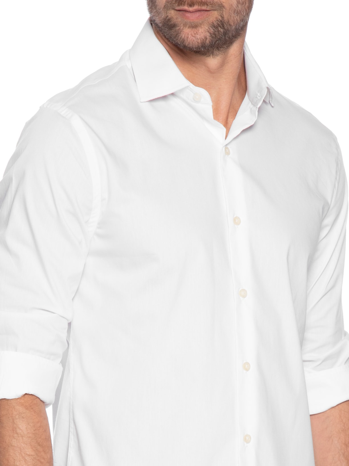 Camisa Masculina Tricoline Poliamida Branco Zapalla