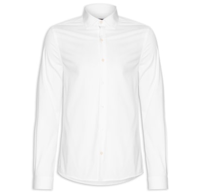 Camisa Masculina Tricoline Poliamida - Branco