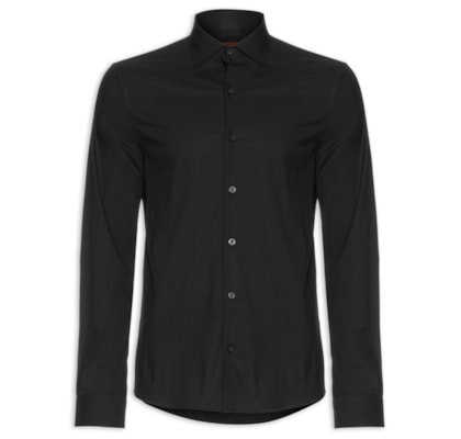 Camisa Masculina Tricoline Poliamida - Preto
