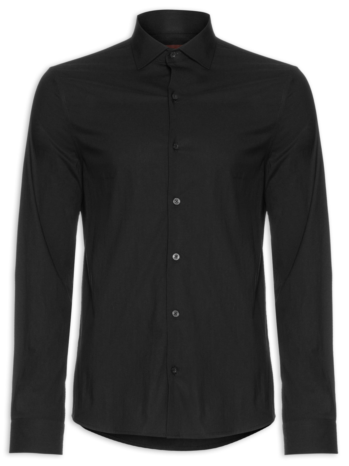 Camisa Masculina Tricoline Poliamida - Preto