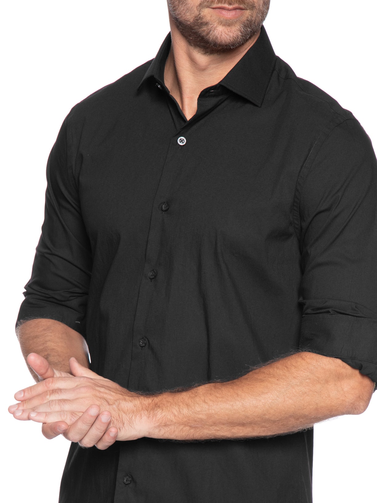 Camisa Masculina Tricoline Poliamida Preto Zapalla