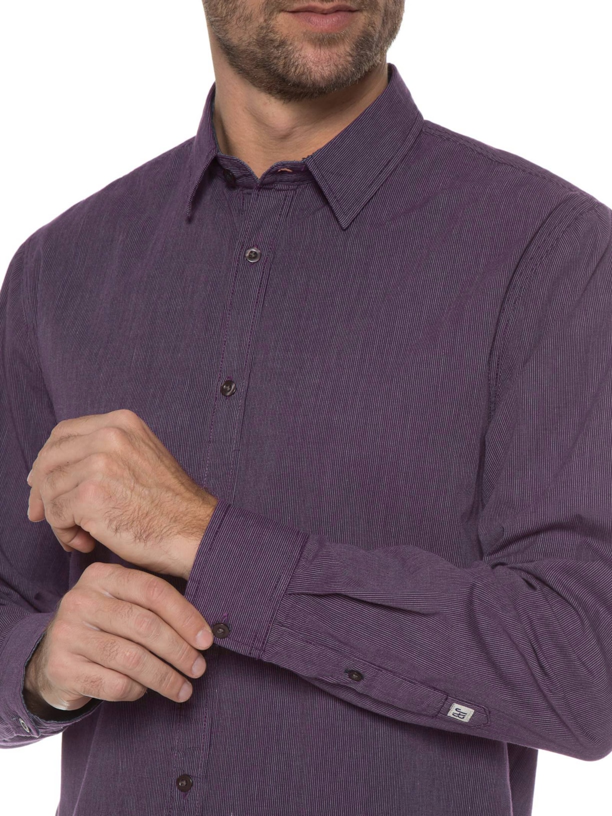 Camisa Masculina Tricoline Relax Roxo Jab