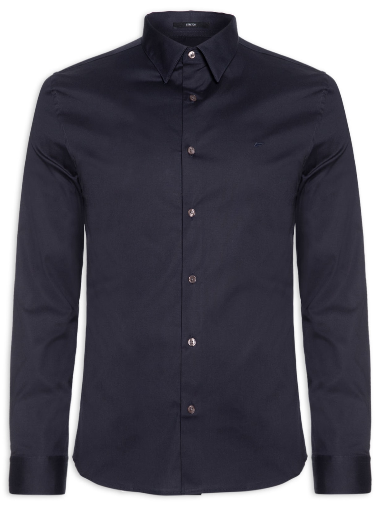 Camisa Masculina Tricoline Slim Irish Manga Longa - Azul